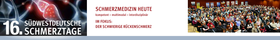 16. Südwestdeutsche Schmerztage am 18. und 19. Oktober 2013 in Göppingen